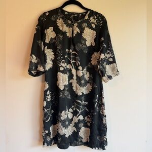 Renuar Navy and White Floral Mini Dress